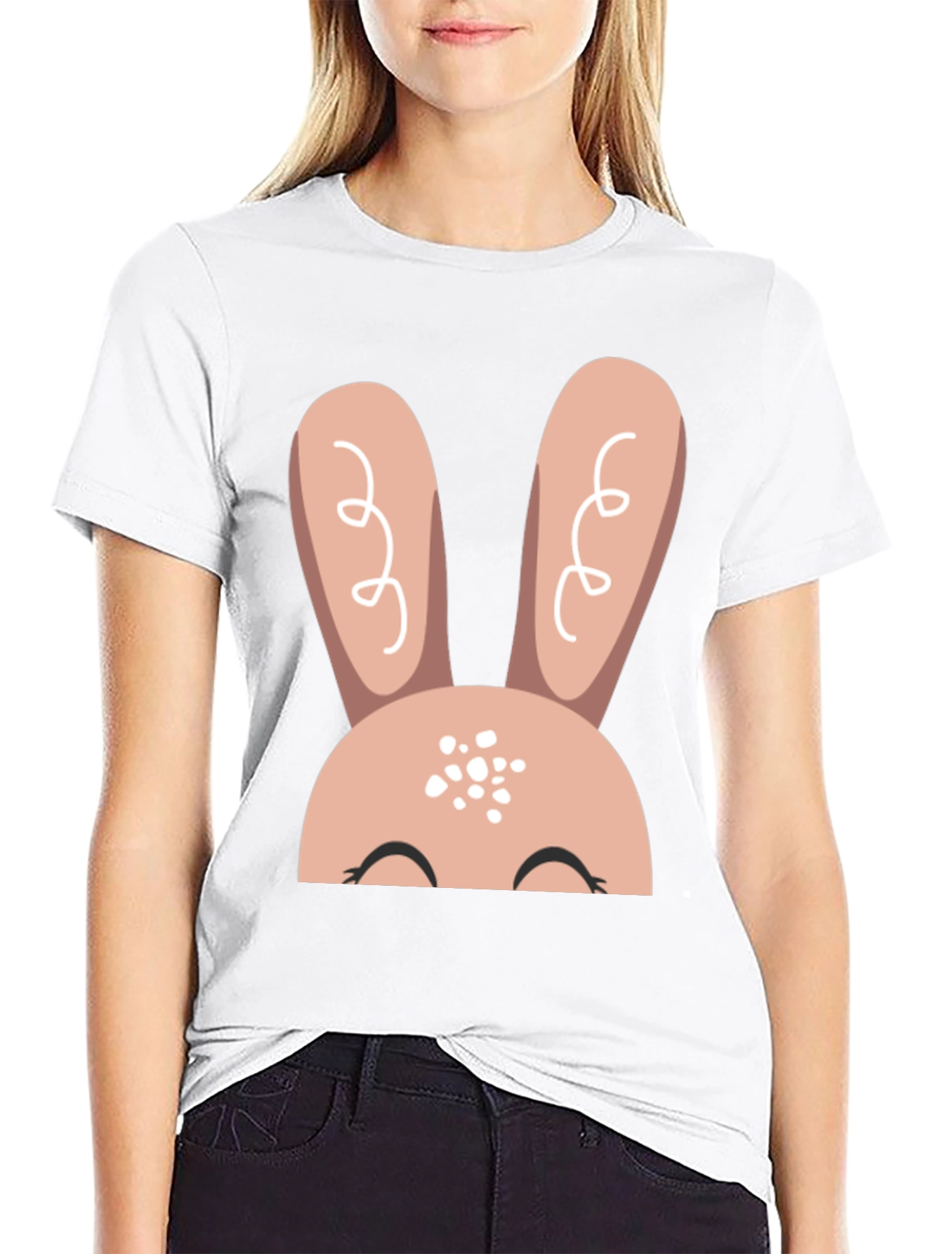Cute Easter Bunny T-Shirt - Black