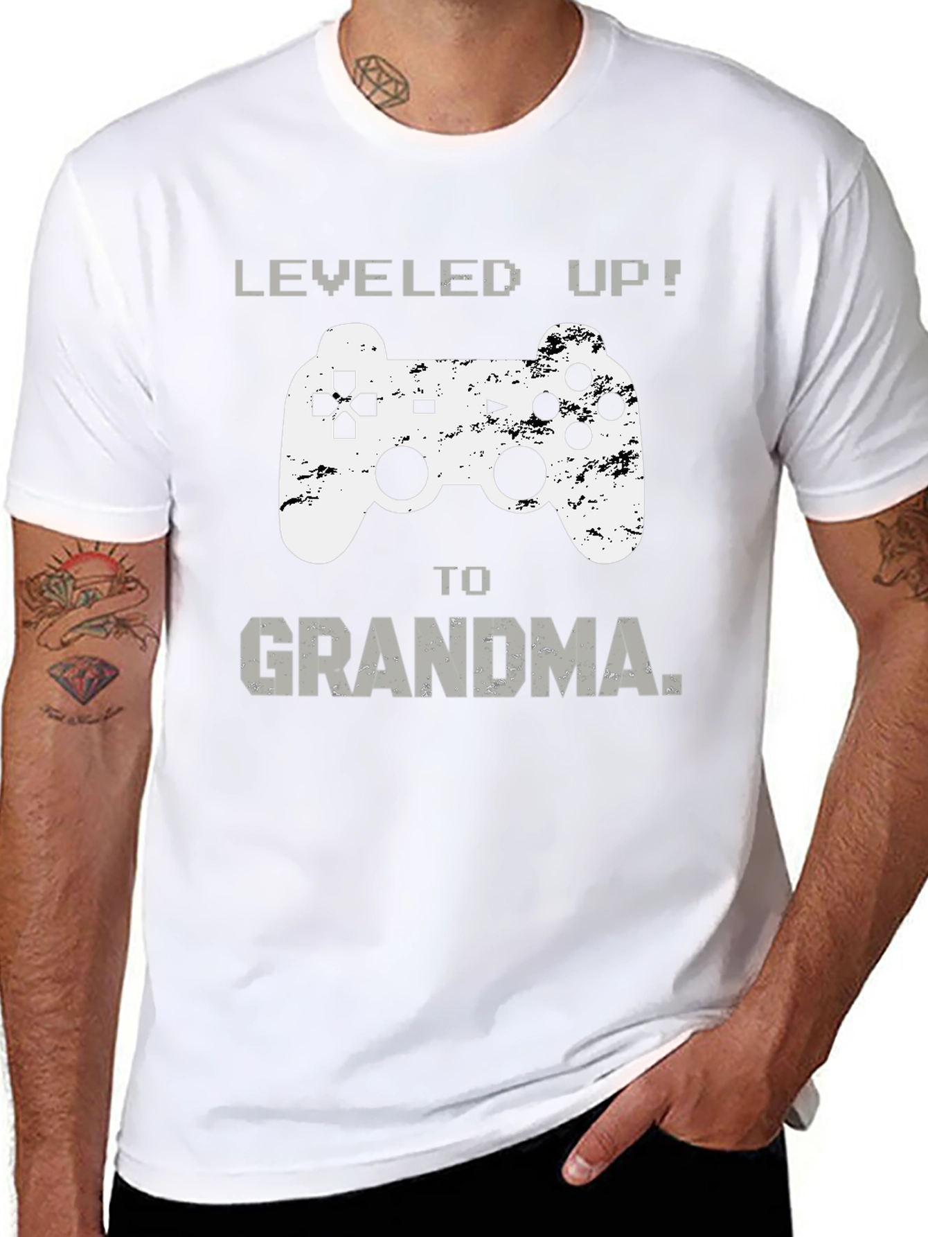 Leveled Up to Grandma T-Shirt Gamer Gift