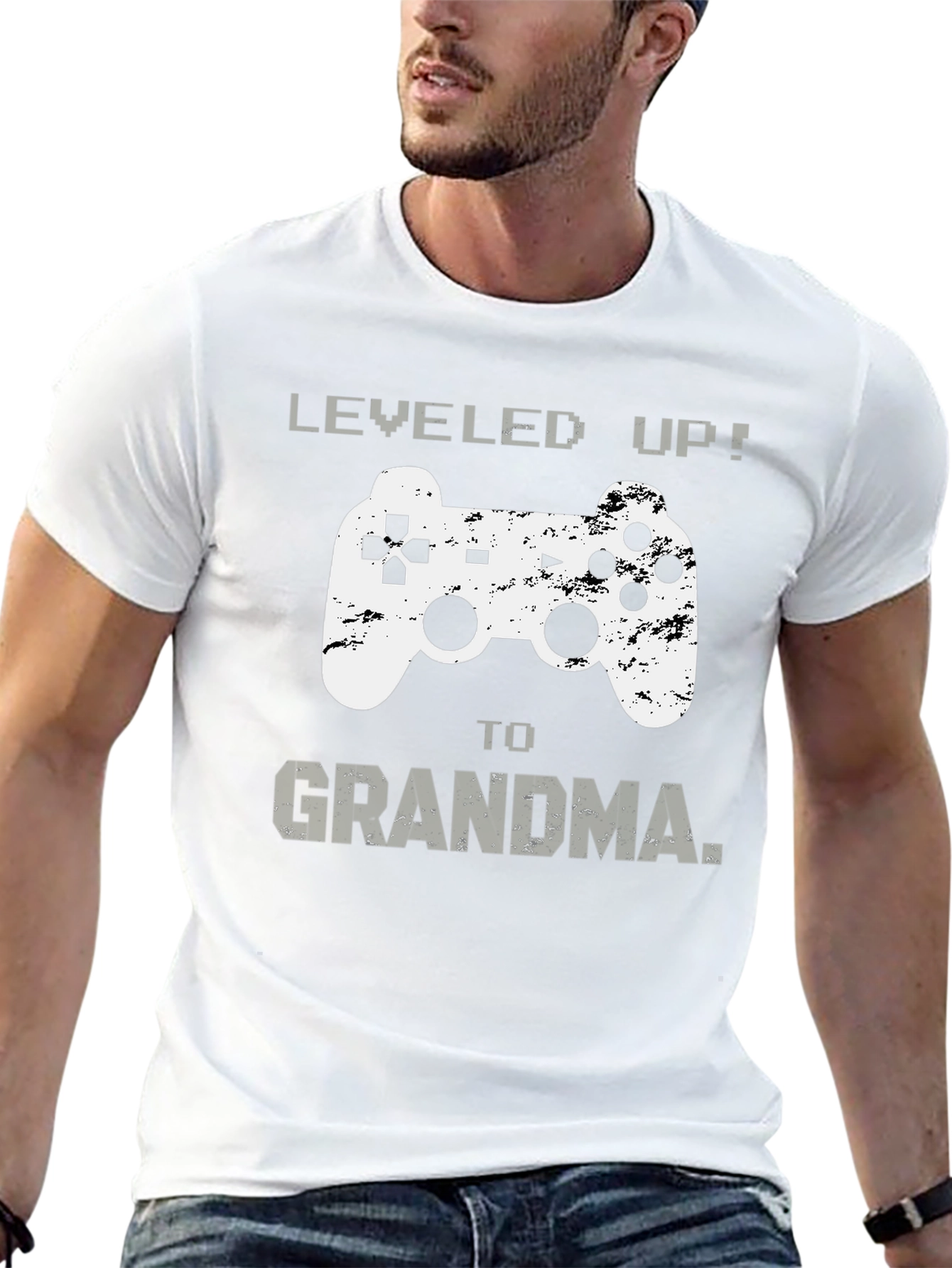 Leveled Up to Grandma T-Shirt Gamer Gift
