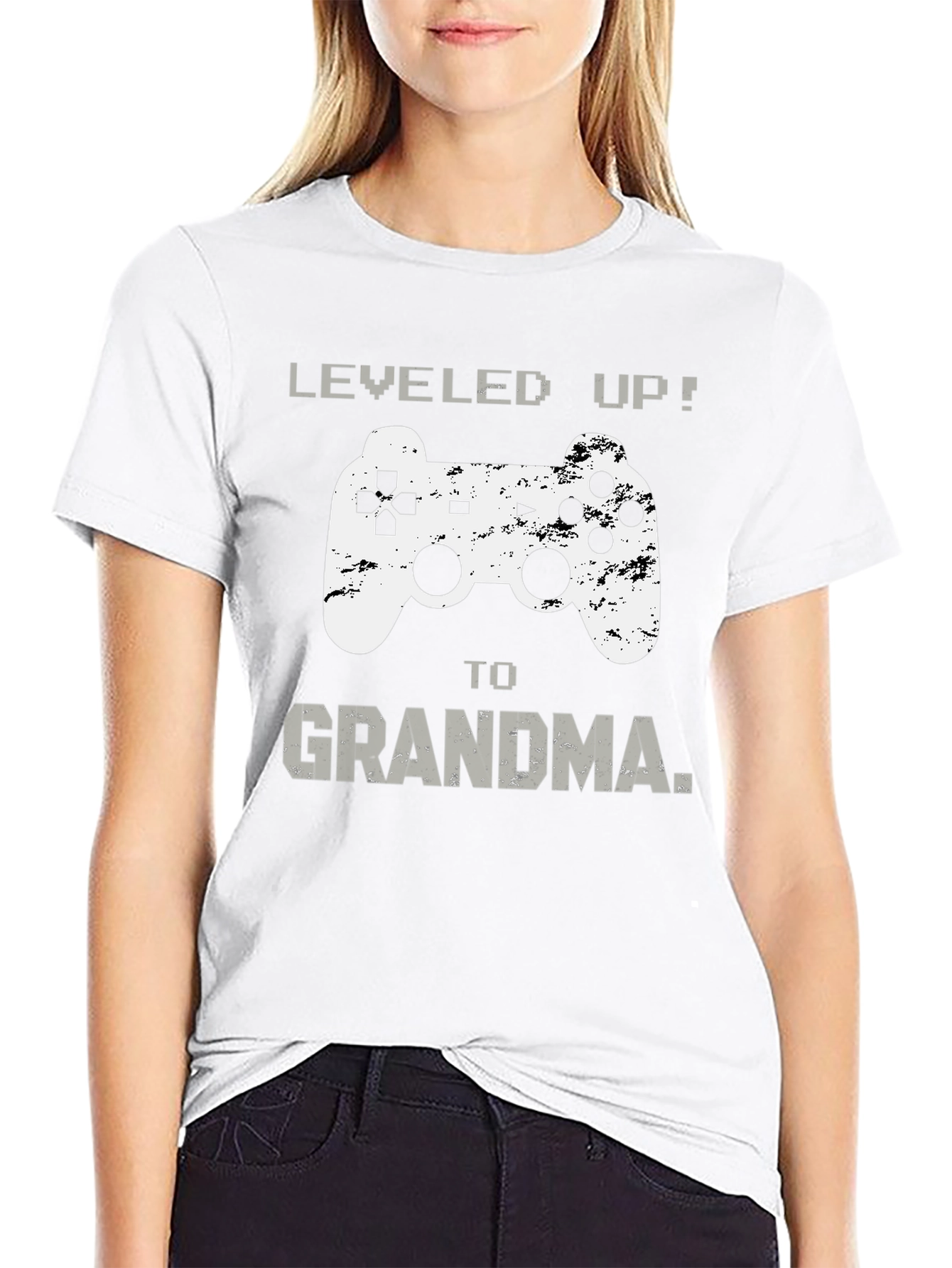 Leveled Up to Grandma T-Shirt Gamer Gift