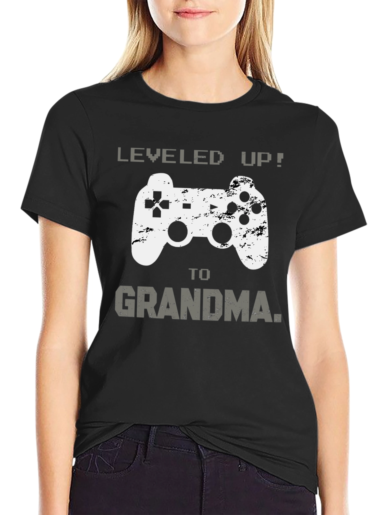Leveled Up to Grandma T-Shirt Gamer Gift