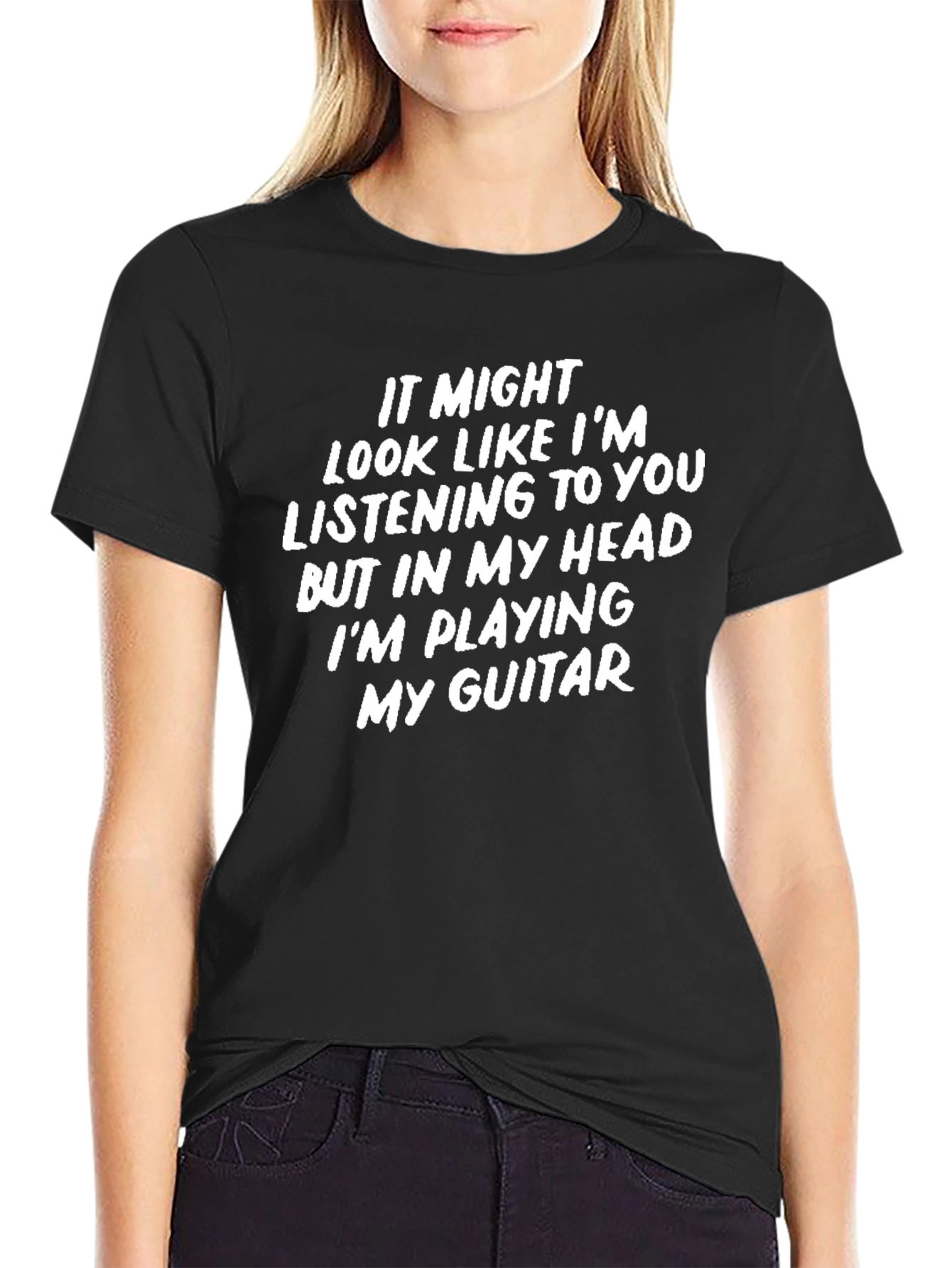 Guitar Player Black T-Shirt - Funny Music Lover Tee