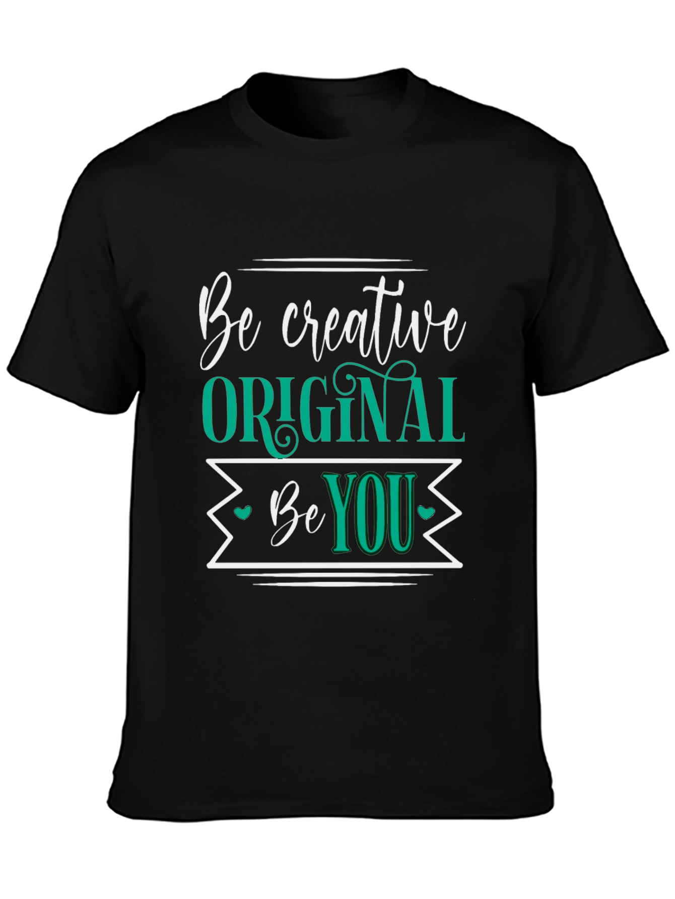 Be Creative Original You Black Graphic Tee