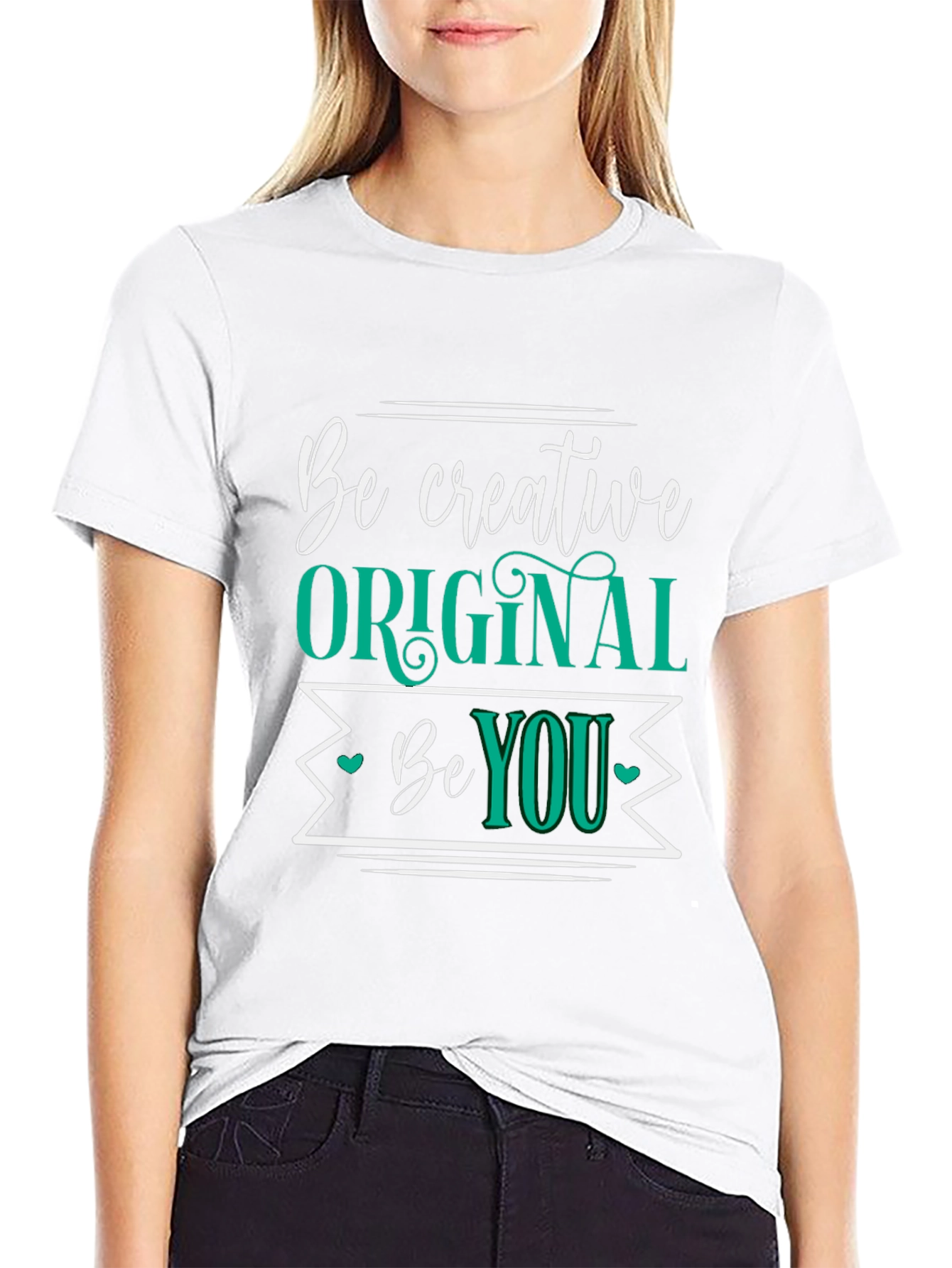 Be Creative Original You Black Graphic Tee