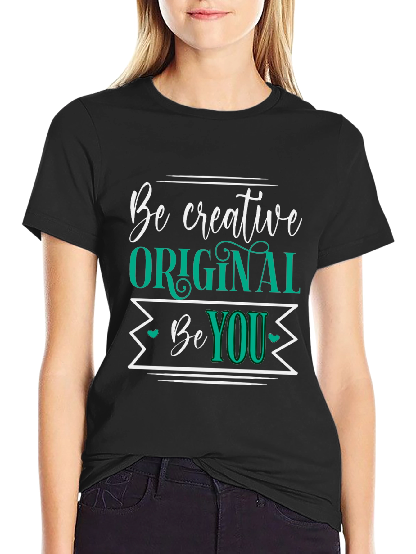 Be Creative Original You Black Graphic Tee