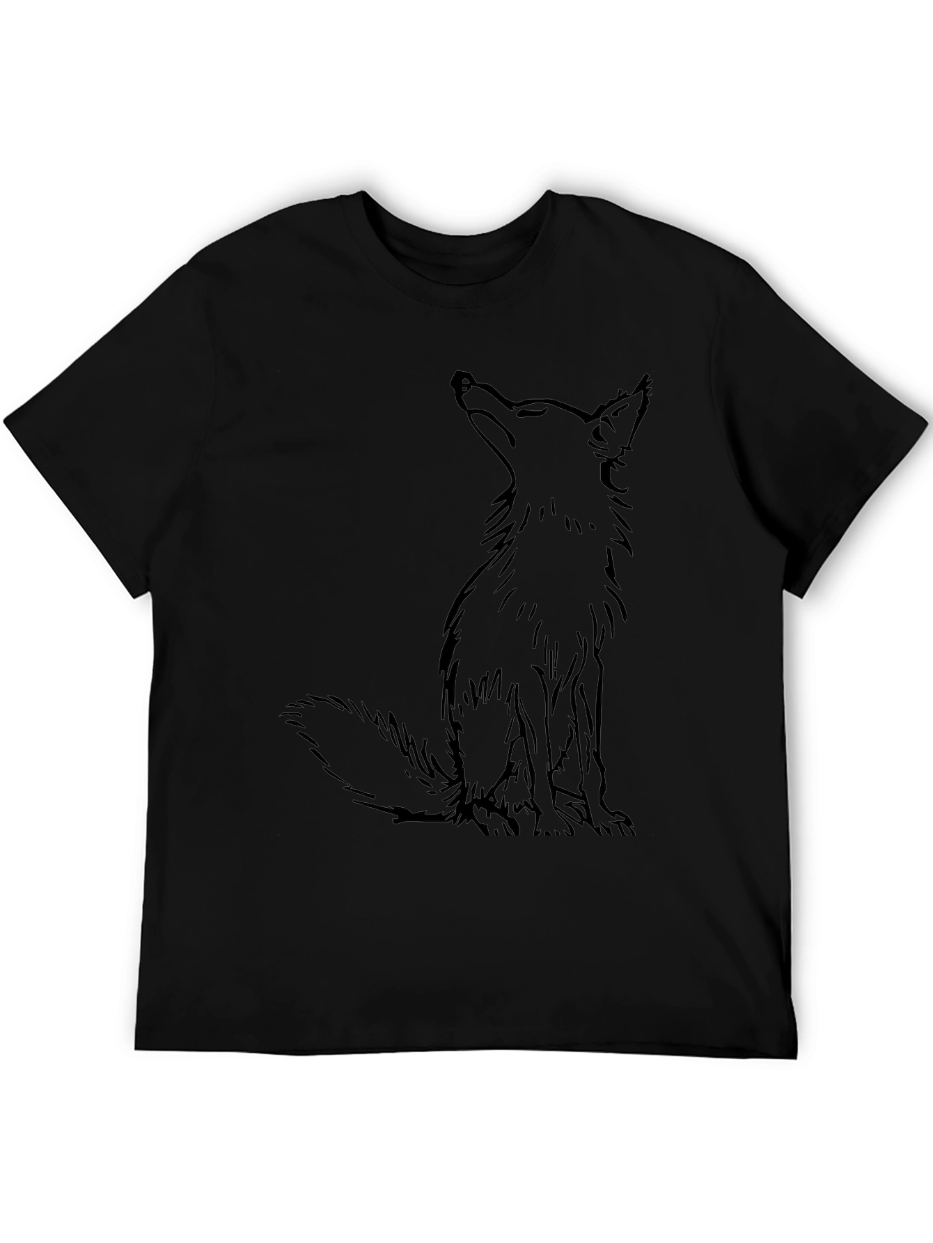 Black Fox Graphic Tee - Stylish Mens T-Shirt