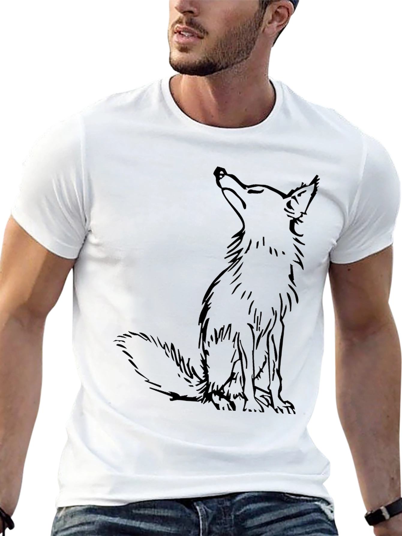 Black Fox Graphic Tee - Stylish Mens T-Shirt
