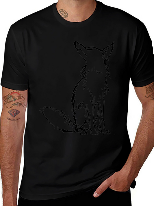 Black Fox Graphic Tee - Stylish Mens T-Shirt
