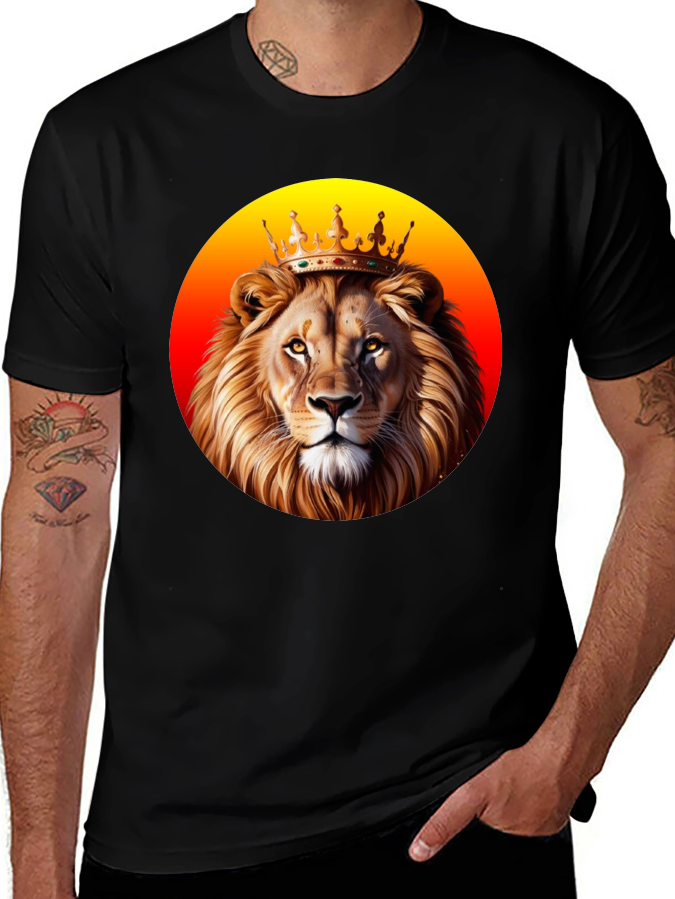 King Lion Graphic T-Shirt - Black