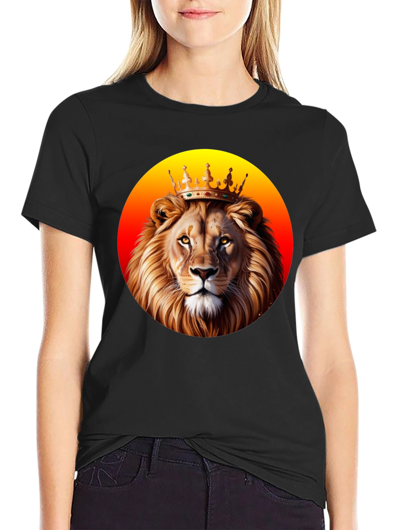 King Lion Graphic T-Shirt - Black