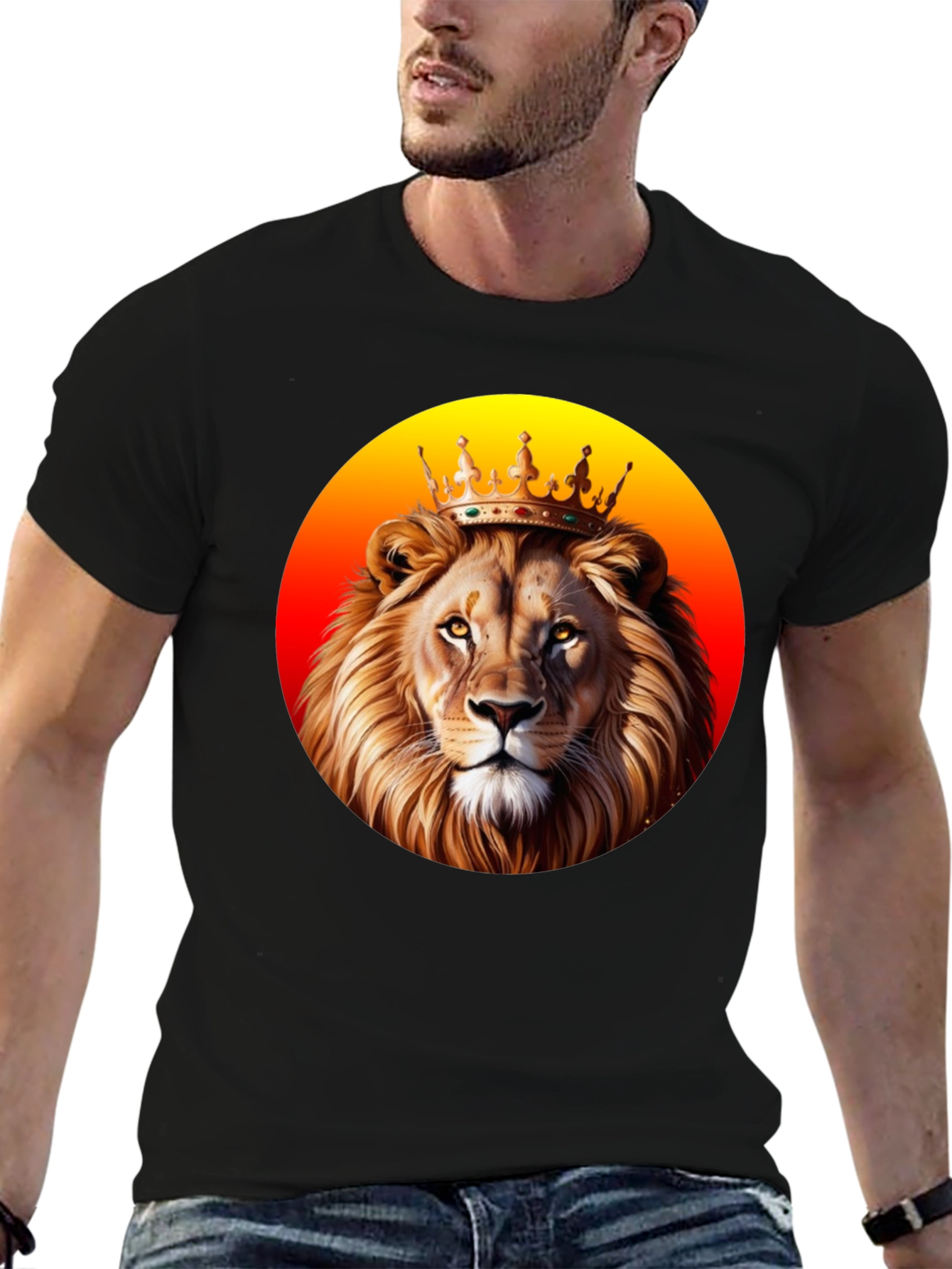 King Lion Graphic T-Shirt - Black