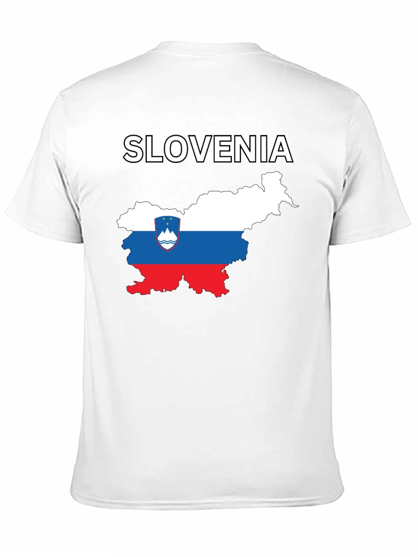 Slovenia Map Flag Graphic Print Black T-Shirt
