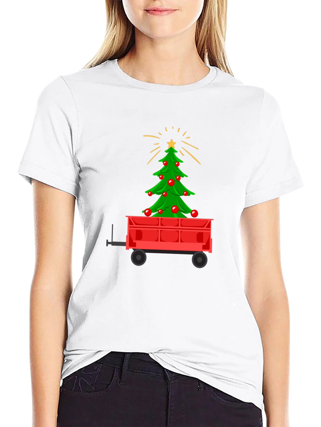Christmas Tree in Wagon Graphic Tee