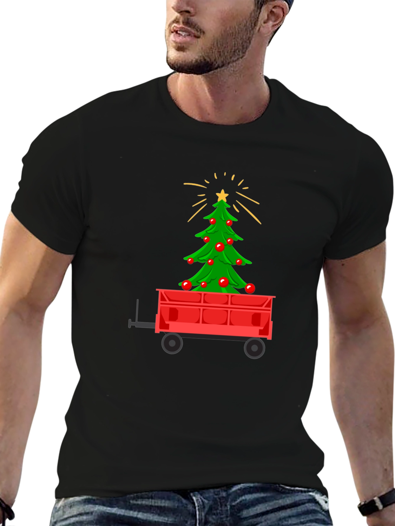 Christmas Tree in Wagon Graphic Tee