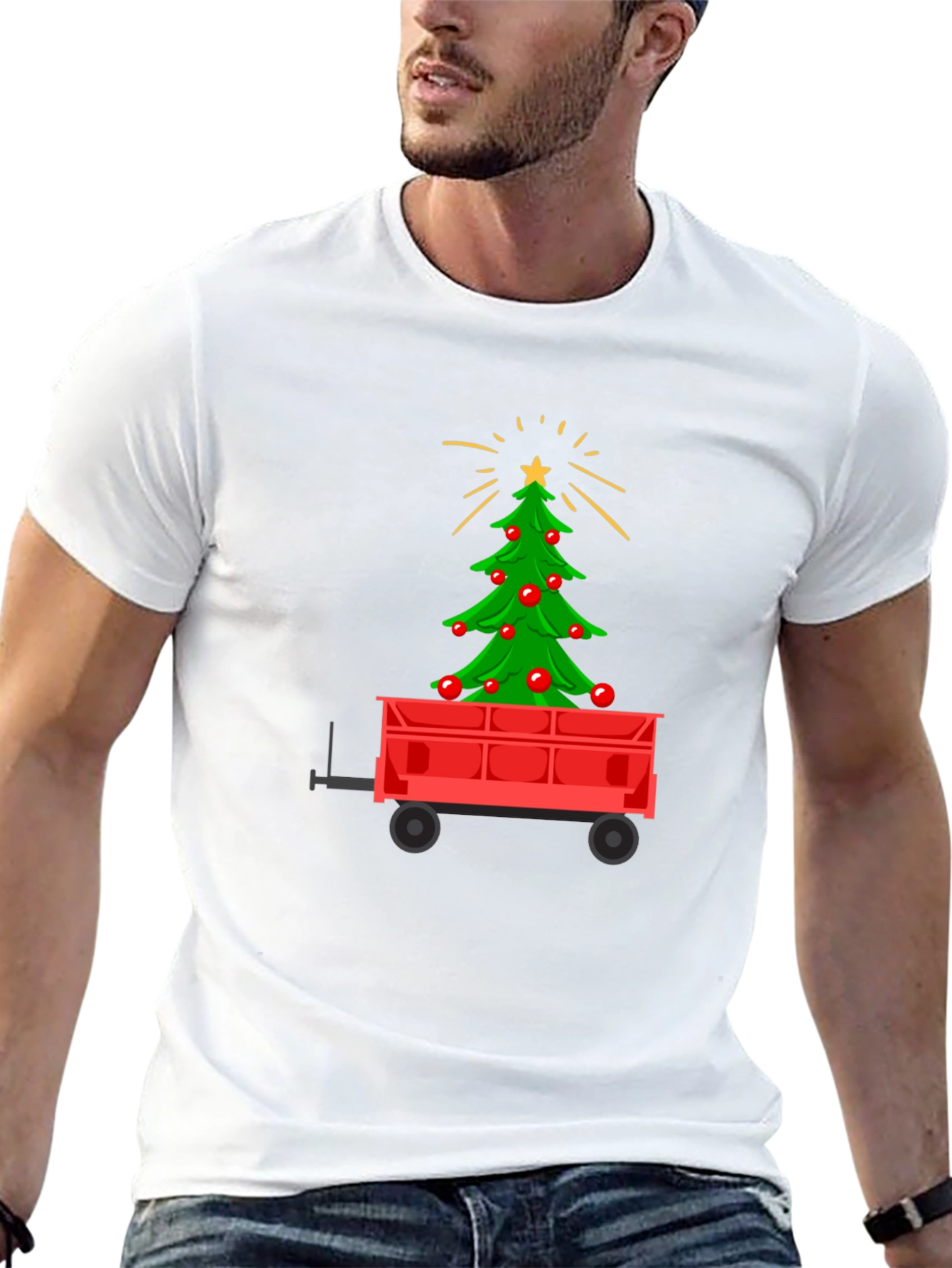 Christmas Tree in Wagon Graphic Tee