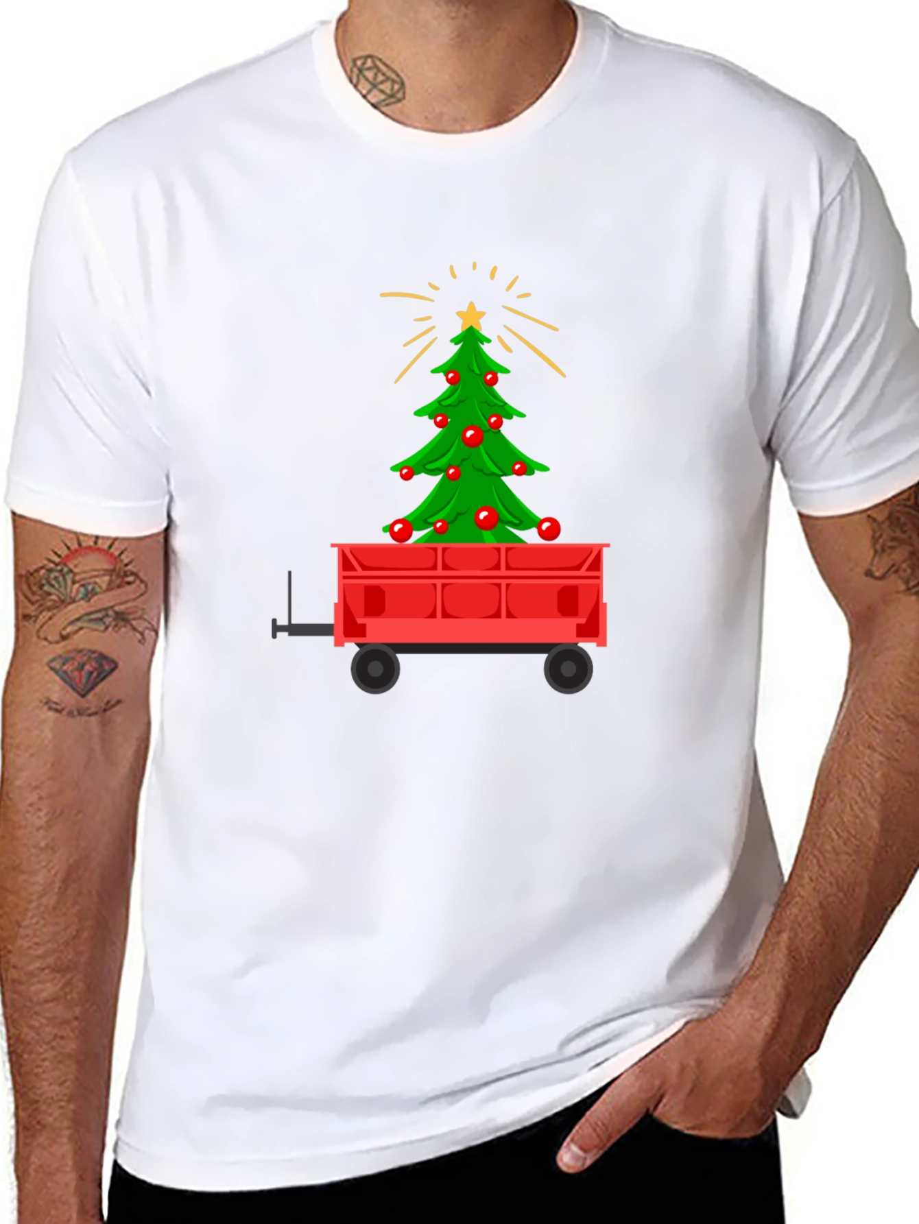 Christmas Tree in Wagon Graphic Tee