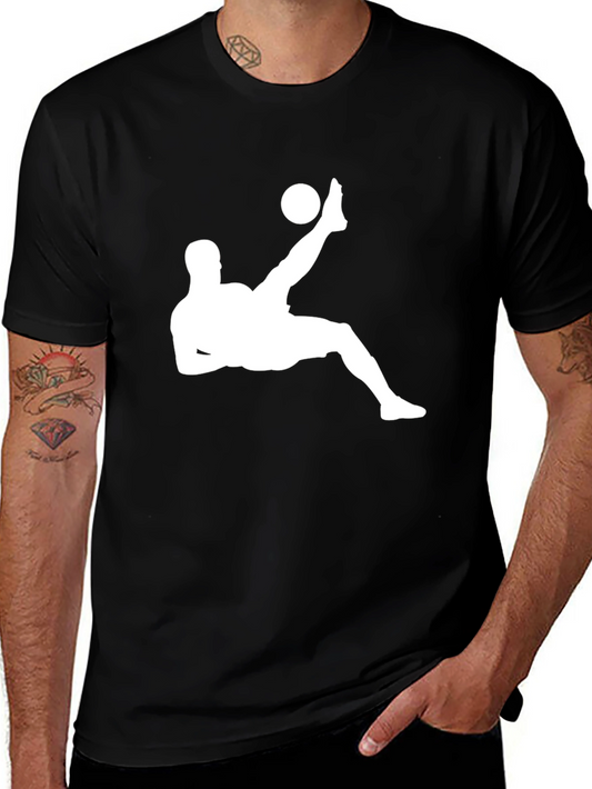 Soccer Kick Graphic Tee - Stylish Mens Black T-Shirt