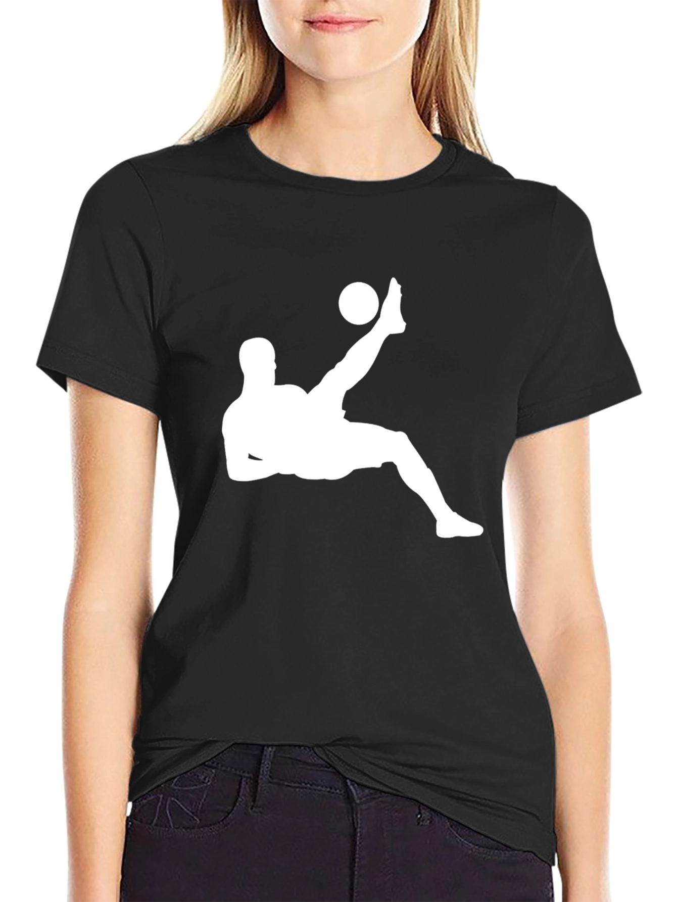 Soccer Kick Graphic Tee - Stylish Mens Black T-Shirt