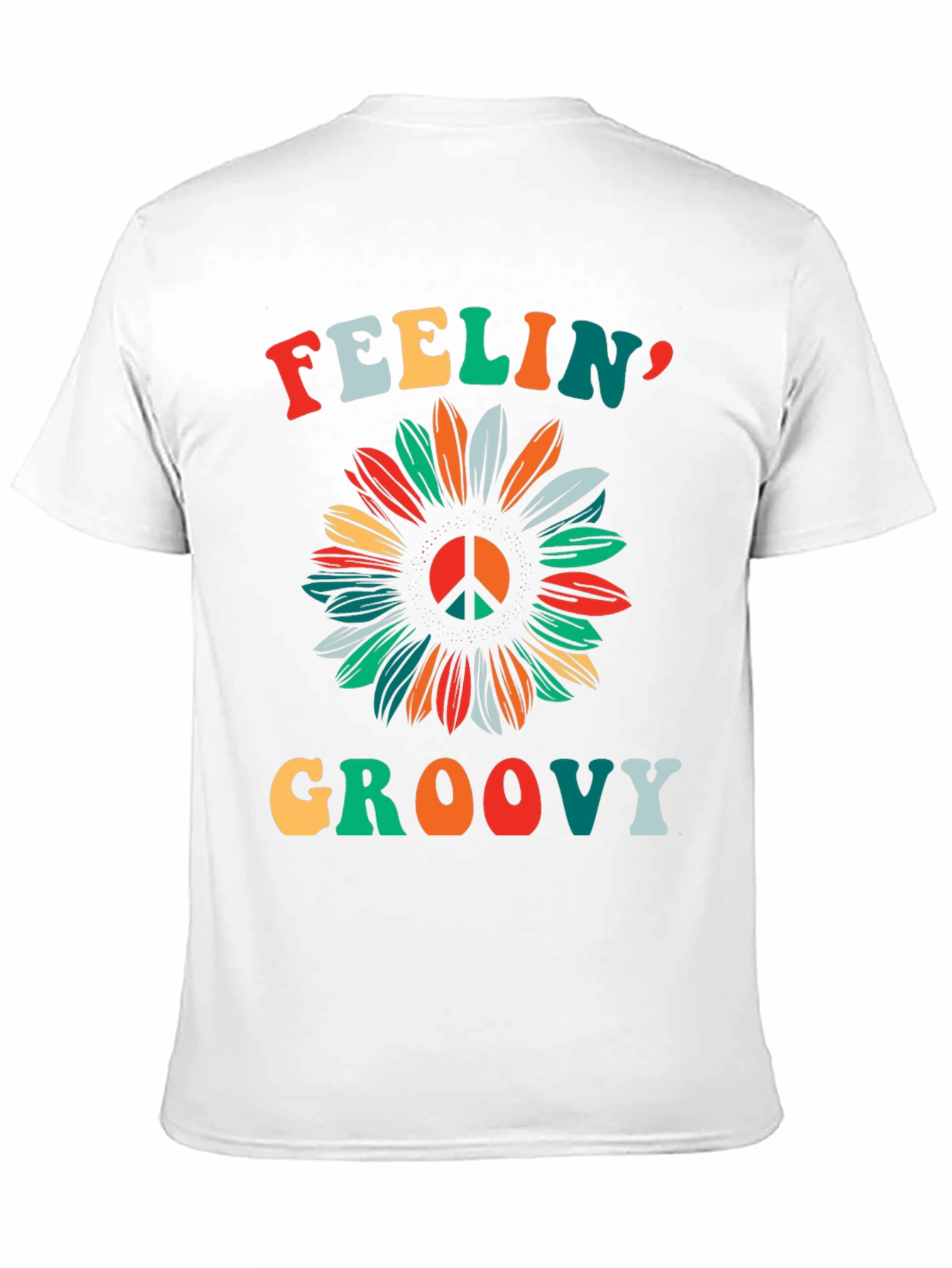 Feelin Groovy Peace Sign Sunflower Graphic Tee