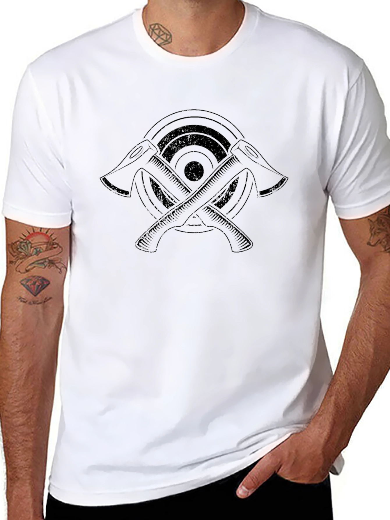 Axe Throwing Target Black Graphic Tee