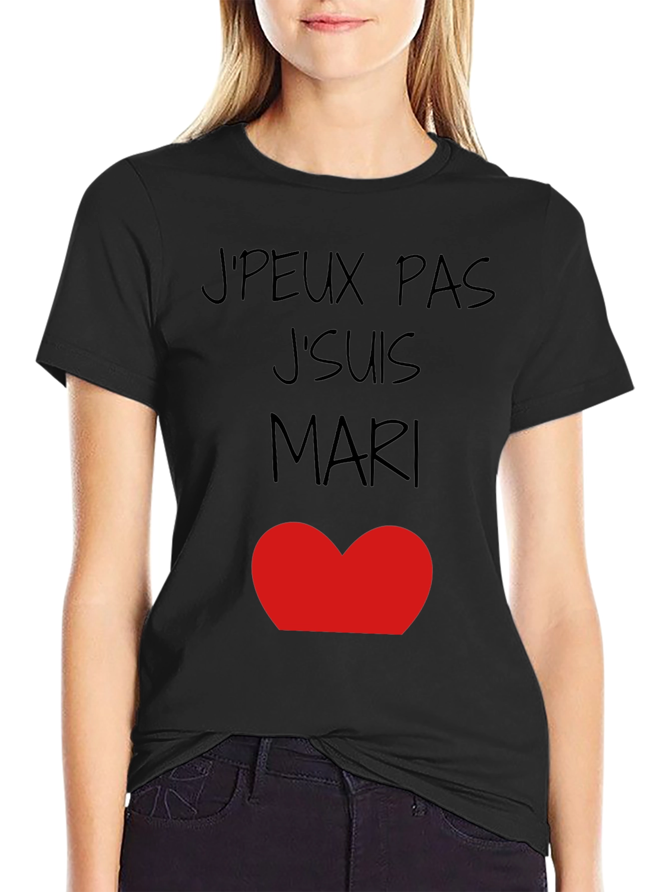 JPeux Pas JSuis Mari Heart Graphic Tee