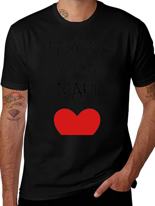 JPeux Pas JSuis Mari Heart Graphic Tee