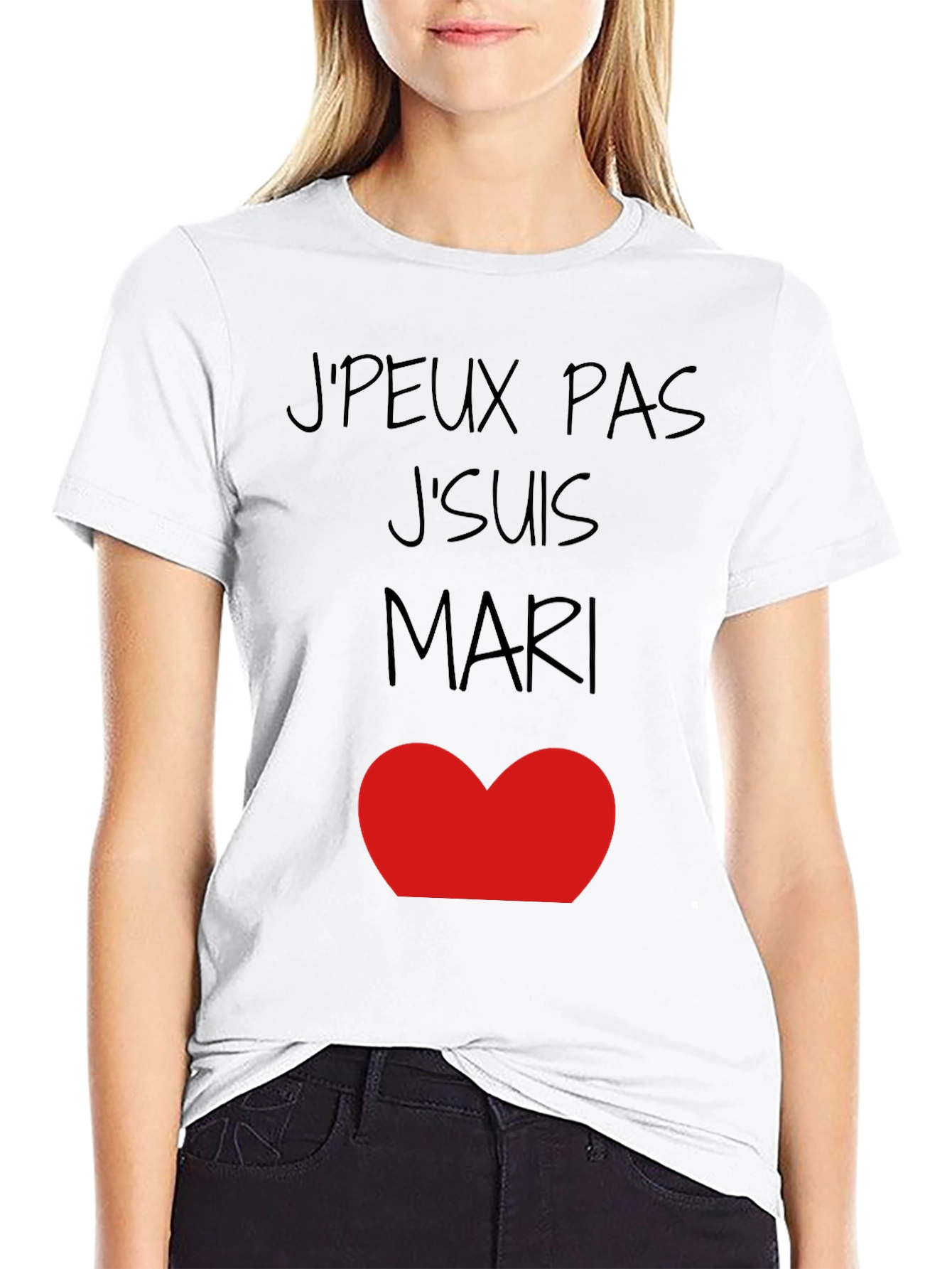 JPeux Pas JSuis Mari Heart Graphic Tee