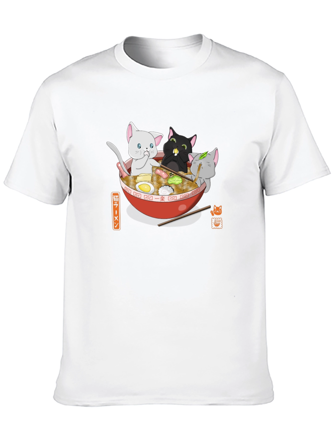 Cats Ramen Bowl T-Shirt - Kawaii Noodle Tee