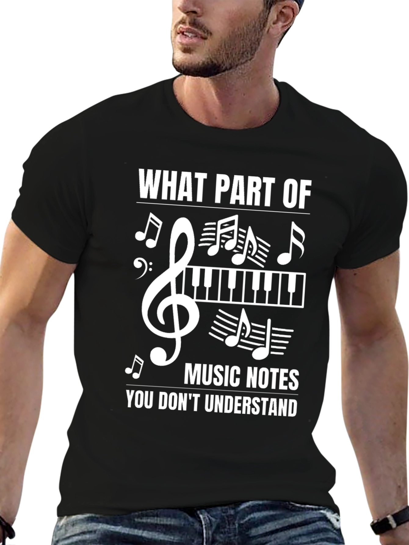 Music Notes Graphic T-Shirt - Musician Humor Tee