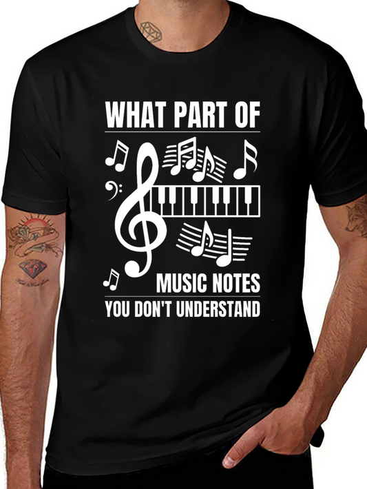 Music Notes Graphic T-Shirt - Musician Humor Tee