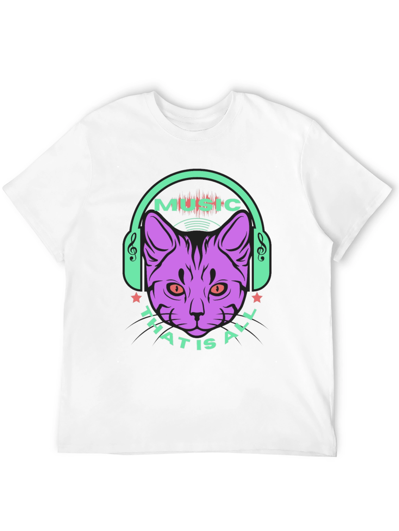 Music Cat Graphic Tee - Stylish Casual Wear