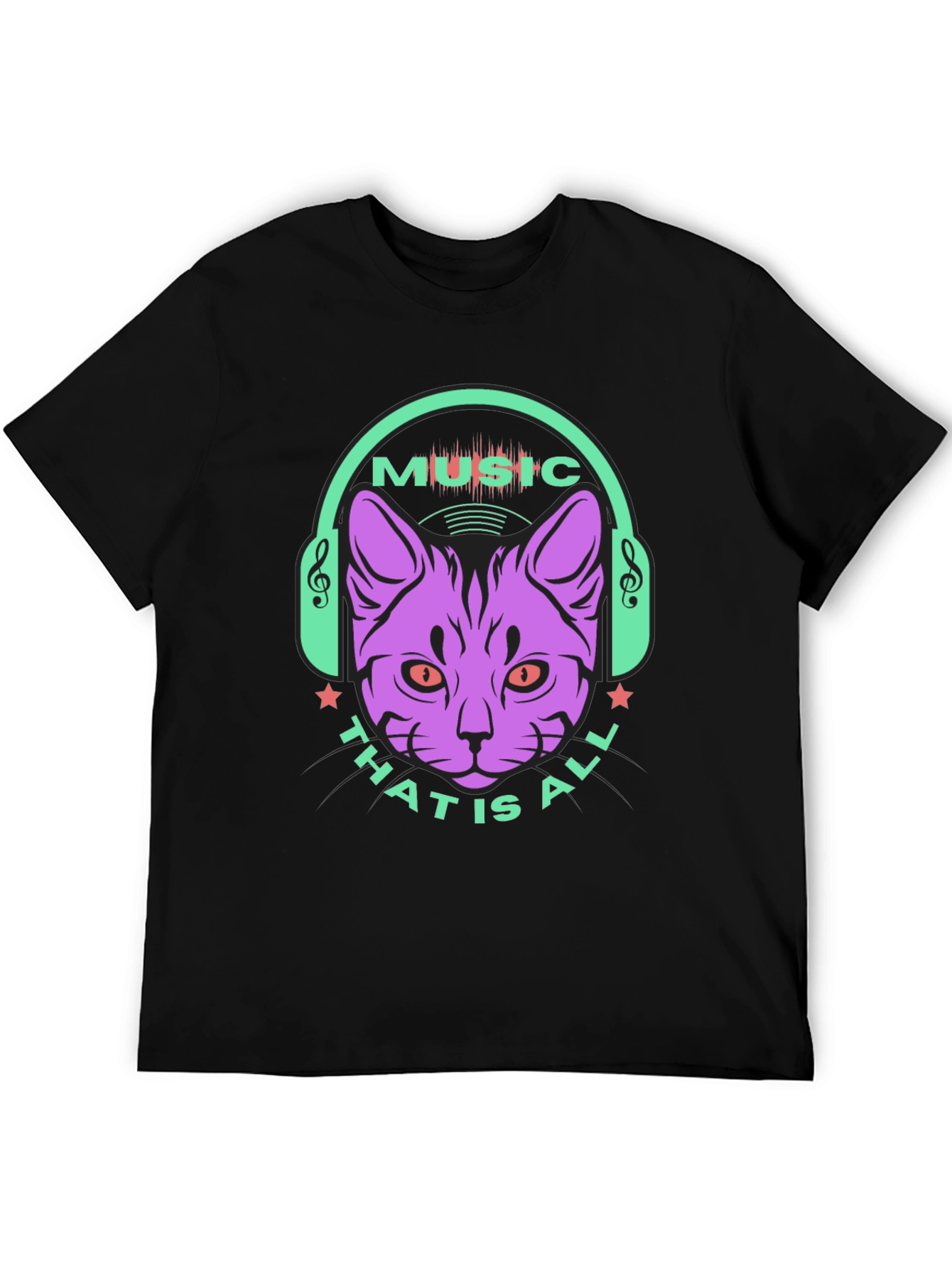 Music Cat Graphic Tee - Stylish Casual Wear