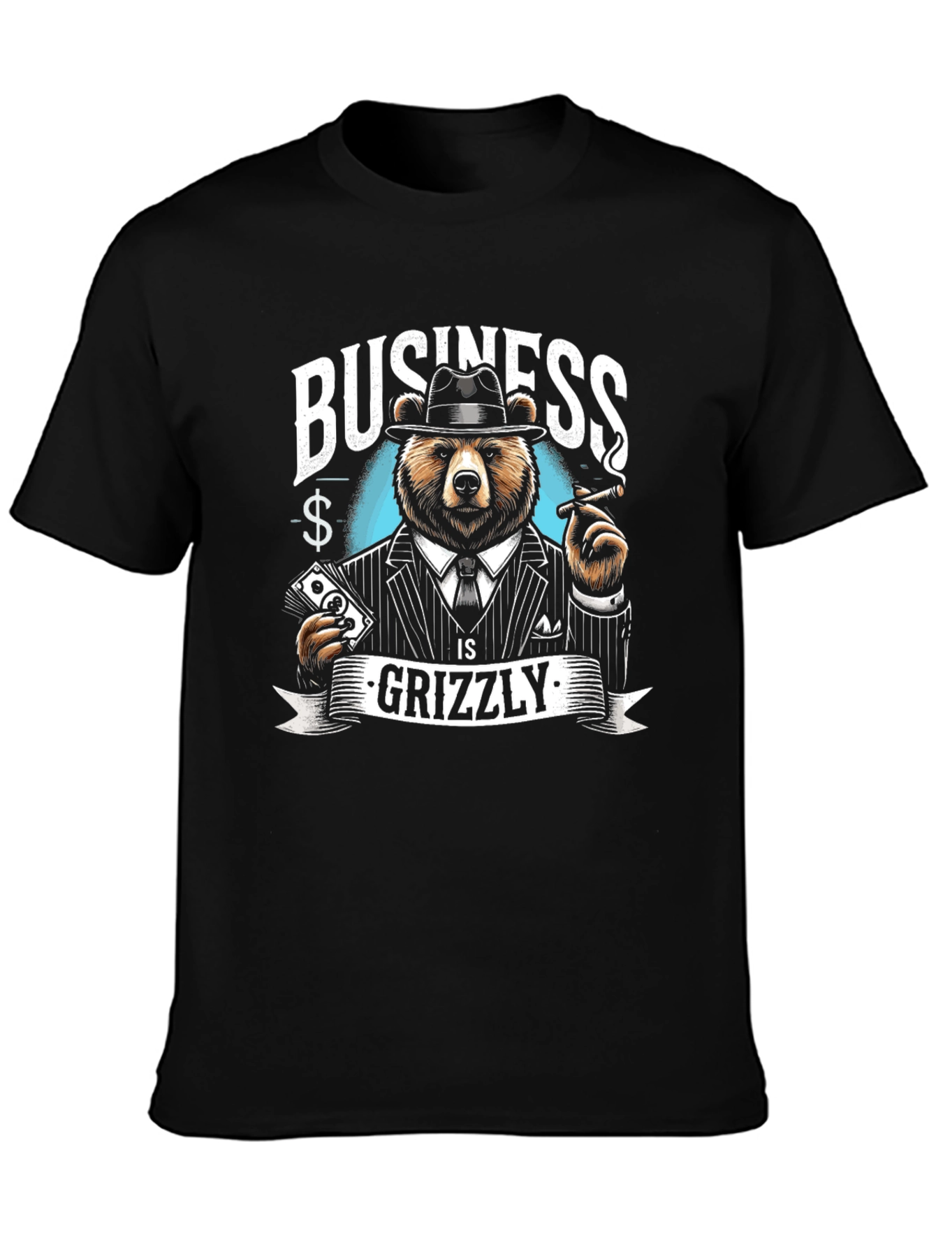 Business Grizzly T-Shirt - Cool Bear Design
